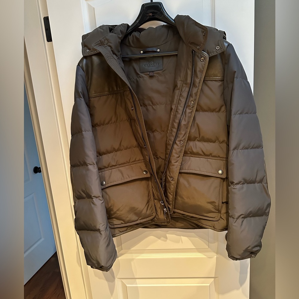 COACH Leather, duck down bomber jacket